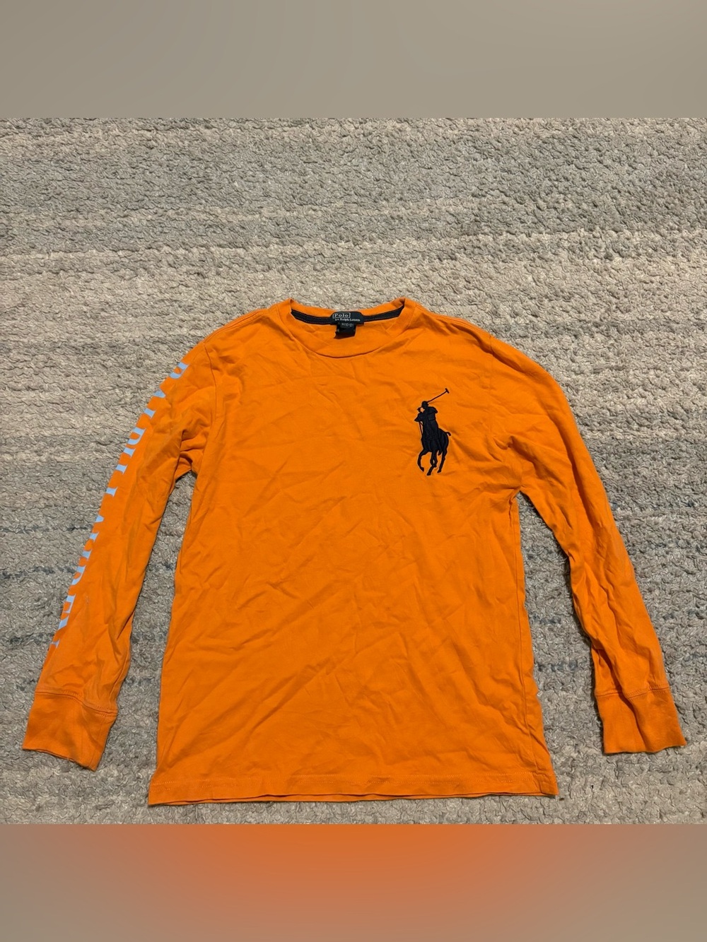 Polo Ralph Lauren Youth M (10-12) Orange Big Pony Long Sleeve T-Shirt